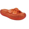 Zigi Sabella Rhinestone Platform Slide Sandal In Orange Leather