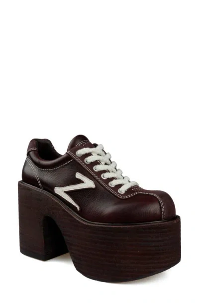Zigi Shelby Lace-up Platform Shoe In Brown