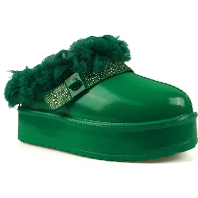Zigi Sheridan Faux Fur Platform Slipper In Green