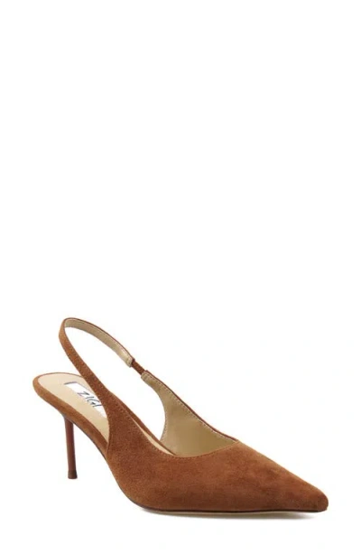 Zigi Slingback Pointed Toe Pump In Tan Suede