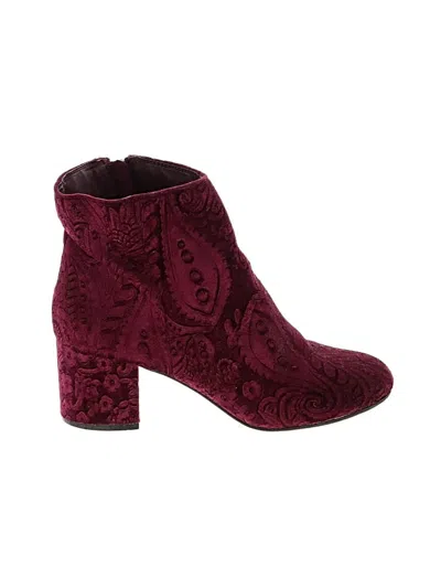 Pre-owned Zigi Soho Ankle Boots In Burgundy