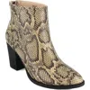Zigi Soho Harlan Womens Snake Print Pointed Toe Ankle Boots In Multi