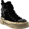 Zigi Hattie Star Appliqué High Top Platform Sneaker In Black Suede