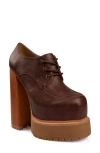 Zigi Tina Lace-up Platform Shoe In Brown