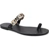Zigi Toe Loop Sandal In Black