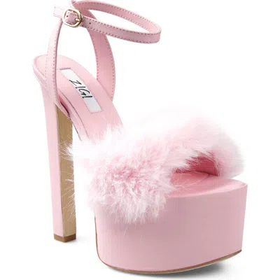 Zigi Travvy Faux Fur Platform Sandal In Pink