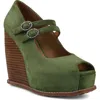Zigi Vennus Platform Wedge Sandal In Green