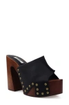 Zigi Yama Platform Slide Sandal In Black Leather