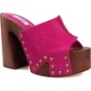 Zigi Yama Platform Slide Sandal In Fuchsia Calf Hair