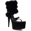 Zigi Zarra Faux Fur Platform Sandal In Black