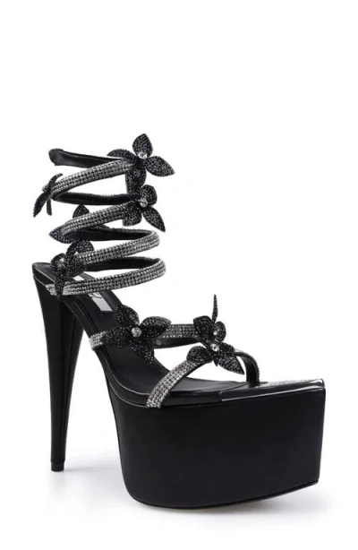Zigi Zinnia Embellished Strappy Platform Sandal In Black Suede