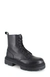 Ziginy Brunella Water Resistant Platform Combat Boot In Black