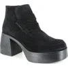 Ziginy Bertina Water Resistant Platform Bootie In Black Suede