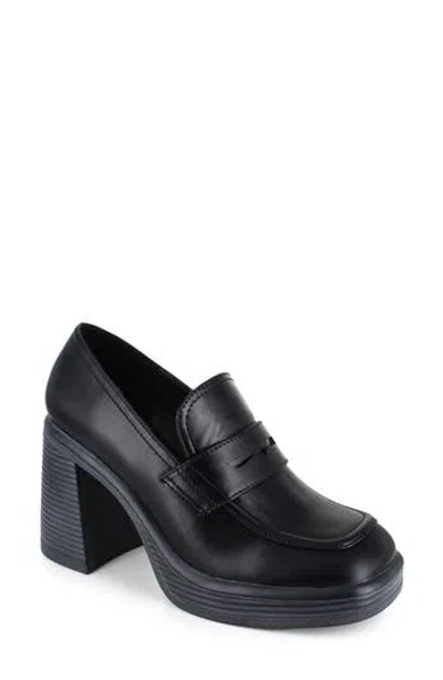 Ziginy Shandra Heeled Loafer In Black