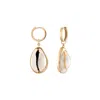 Zigleys Women's Cowrie Cuffed Earrings With Gold Band In Gold