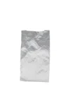 Zilla Crinkled-effect Clutch Bag In Silver