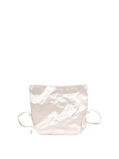 Zilla Medium Shoulder Bag In Satin In Sand