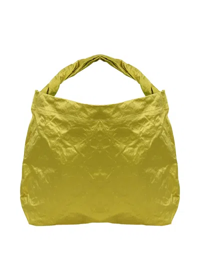 Zilla Satin Shoulder Bag In Yellow