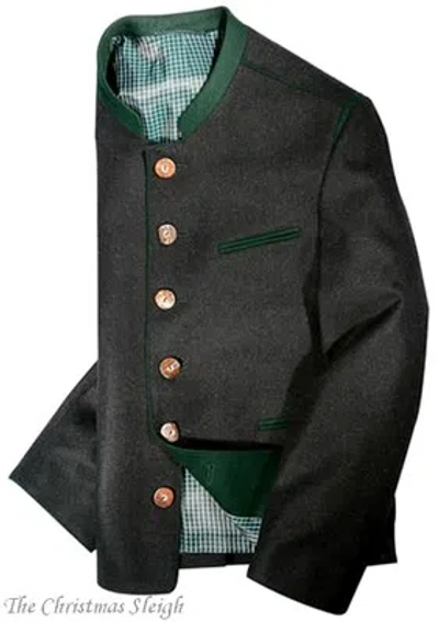 Pre-owned Ziller German Austrian Men's Sport Coat Jacket - Black / Charcoal - Wool In Gray