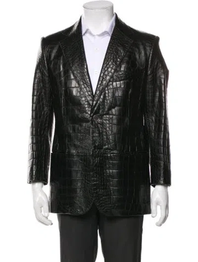 Pre-owned Zilli Alligator Jacket In Black