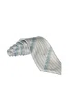 Zilli Art Deco Linear Swirl Silk Tie In Blue