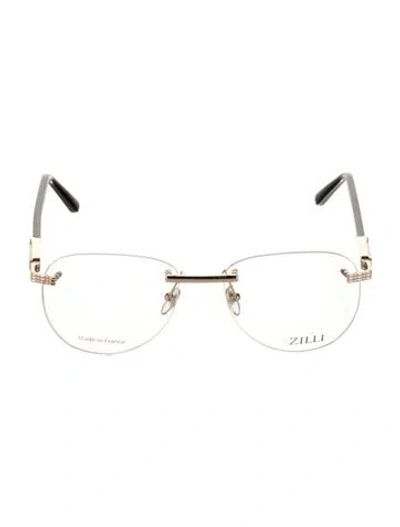 Pre-owned Zilli Aviator Eyeglasses In Black