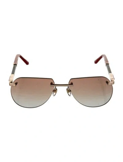 Pre-owned Zilli Aviator Gradient Sunglasses W/ Tags In Red