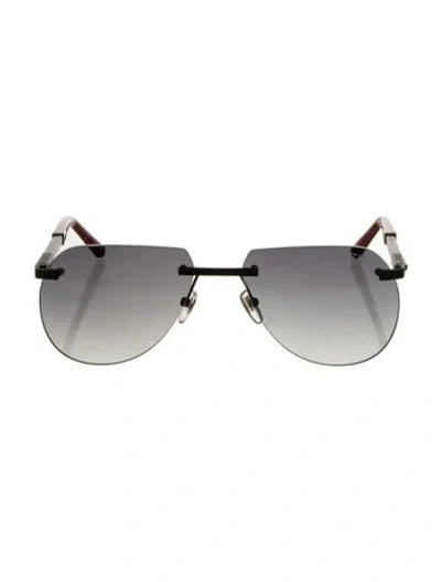 Pre-owned Zilli Aviator Tinted Sunglasses In Black