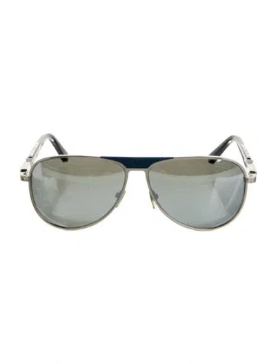 Pre-owned Zilli Aviator Tinted Sunglasses In Silver