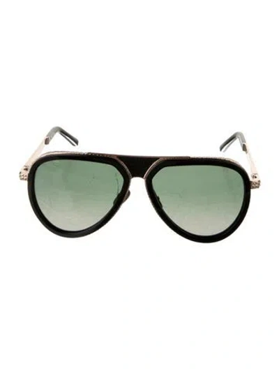 Pre-owned Zilli Aviator Tinted Sunglasses W/ Tags In Gold