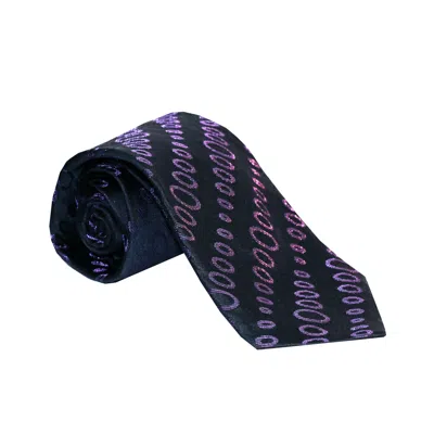 Zilli Black/ Purple Pattern Silk Tie In Multi