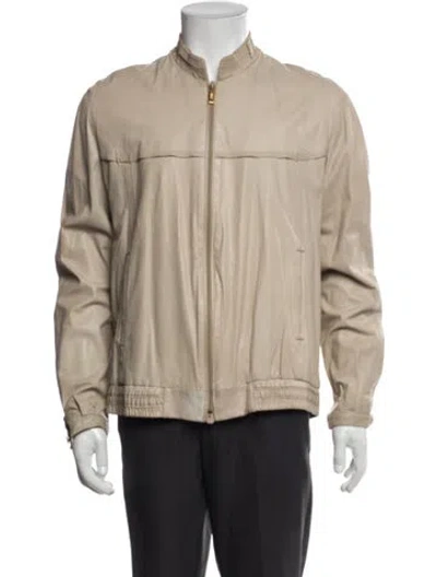 Pre-owned Zilli Calf Leather Jacket In Neutral