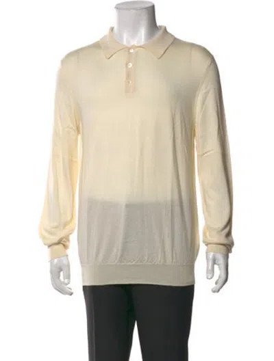 Pre-owned Zilli Cashmere Collar Polo Sweater In Neutrals