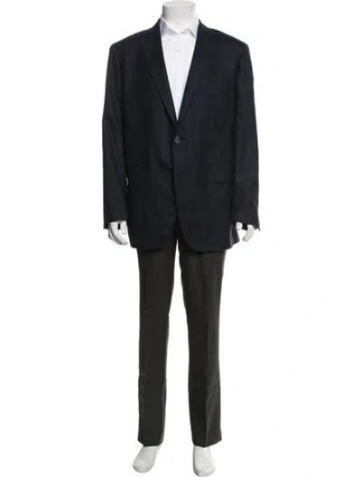 Pre-owned Zilli Cashmere Plaid Print Two-piece Blazer In Black