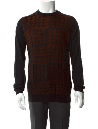 Pre-owned Zilli Cashmere Printed Pullover In Black