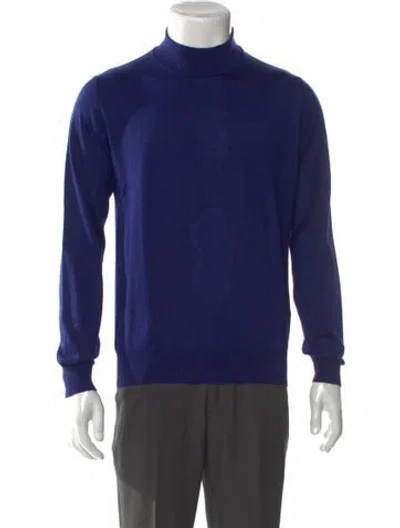 Pre-owned Zilli Cashmere Turtleneck Pullover In Blue