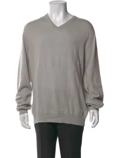 Pre-owned Zilli Cashmere V-neck Pullover In Grey