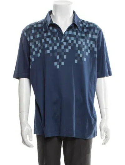 Pre-owned Zilli Floral Print Short Sleeve Jersey In Blue