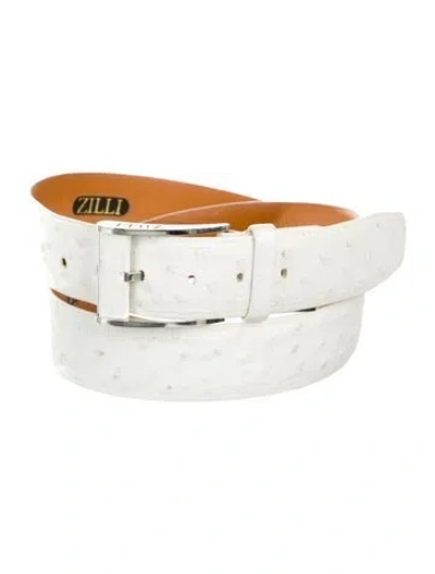 Pre-owned Zilli Leather Waist Belt In White