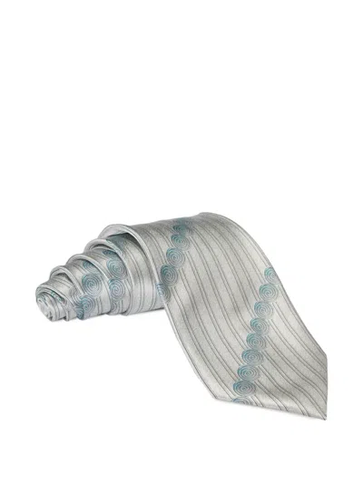 Zilli Linear Swirl Silk Ties (pack Of Two) In Blue