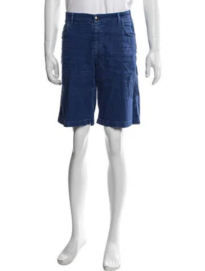 Pre-owned Zilli Linen Denim Shorts In Blue