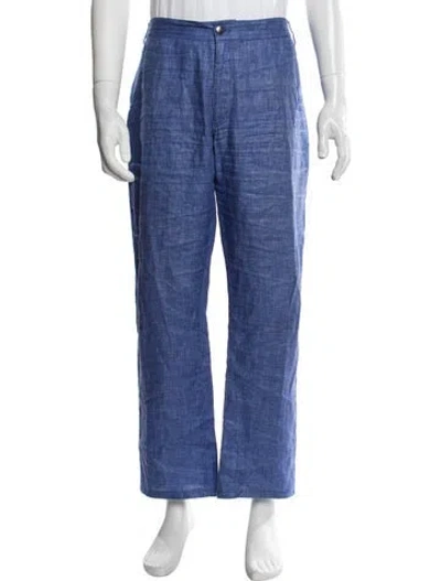Pre-owned Zilli Linen Pants In Blue