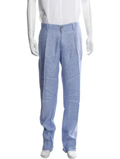 Pre-owned Zilli Linen Pants In Blue