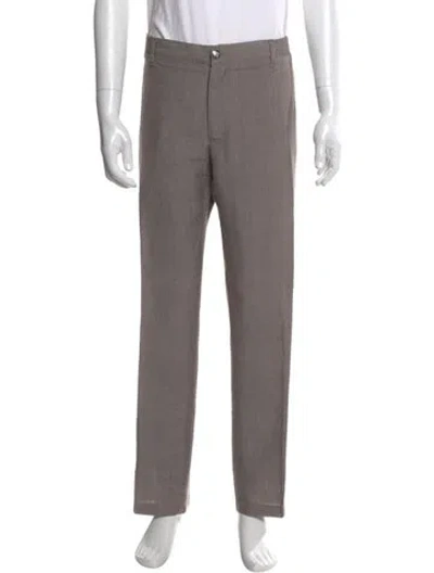 Pre-owned Zilli Linen Pants In Gray