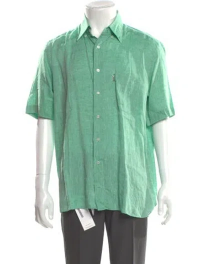 Pre-owned Zilli Linen Short Sleeve Shirt In Green
