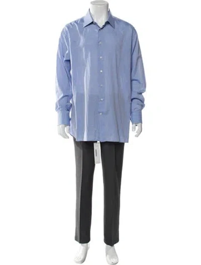 Pre-owned Zilli Long Sleeve Dress Shirt In Blue