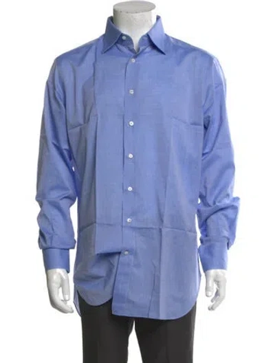Pre-owned Zilli Long Sleeve Dress Shirt In Blue