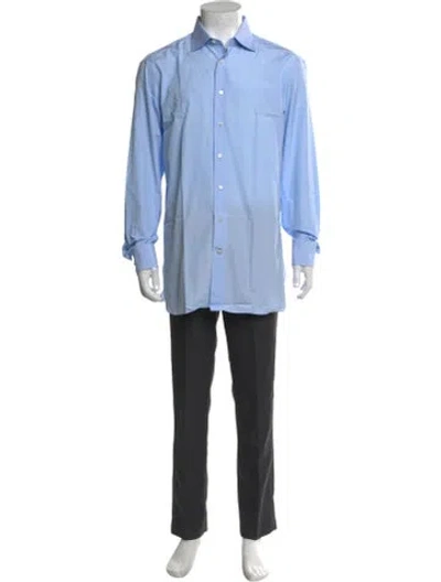 Pre-owned Zilli Long Sleeve Dress Shirt In Blue