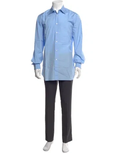 Pre-owned Zilli Long Sleeve Dress Shirt In Blue