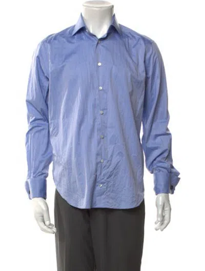 Pre-owned Zilli Long Sleeve Dress Shirt In Blue